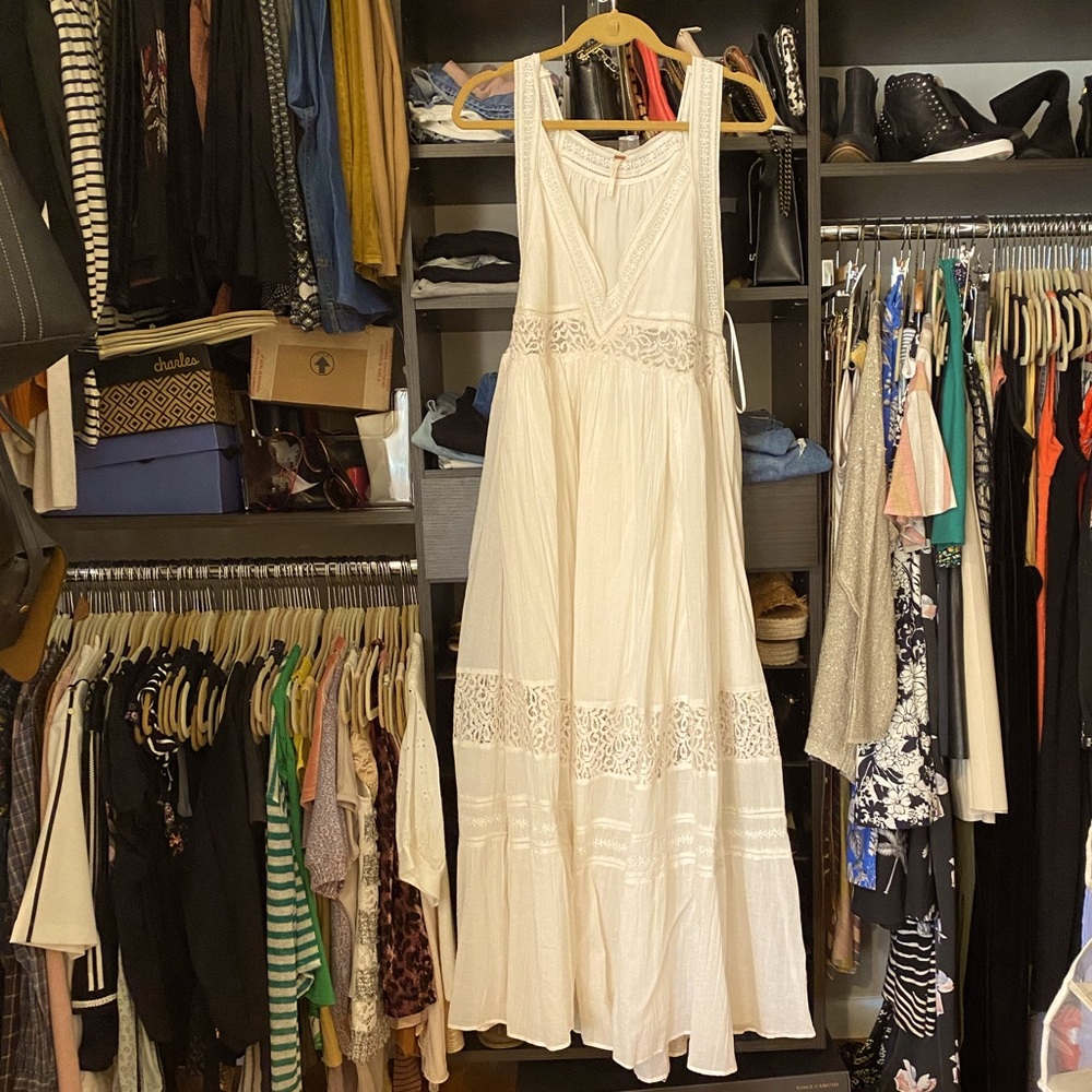 Free People Carla Maxi Dress, White, Size small
